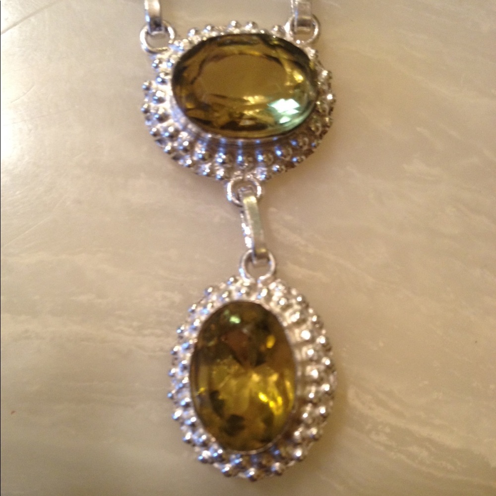 Sterling Silver Citrine Necklace * Stunning
